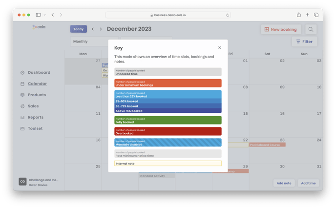 eola manager calendar screen