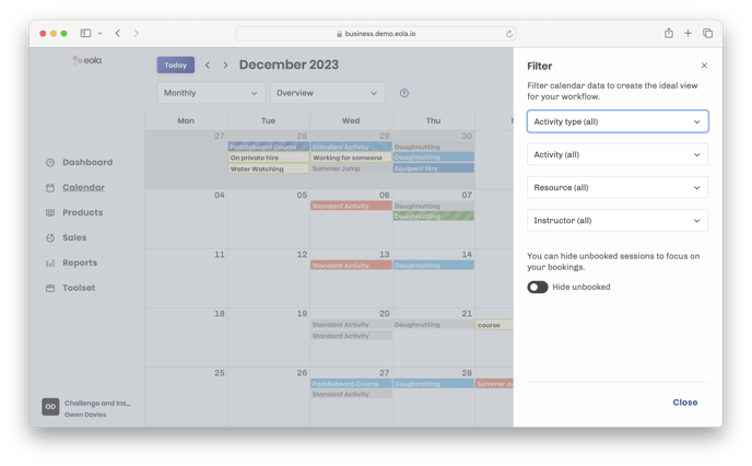 eola calendar filter screen